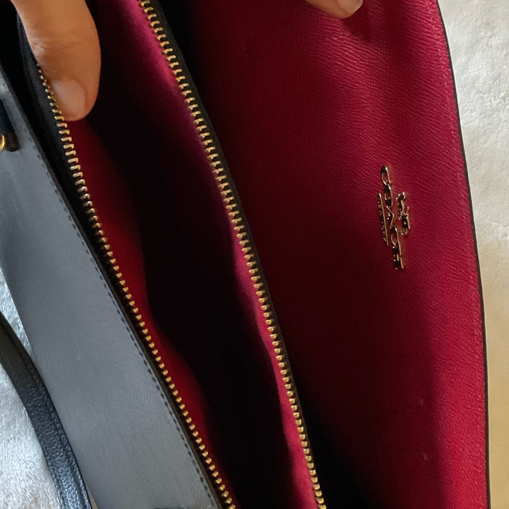 Coach Black Leather Tote with Gold Accents - Picture 5 of 8